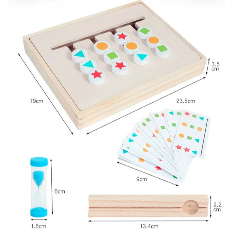 

Wooden Four-color Game Building Block Montessori Education Early Children Preschool Training Learning Building Blocks Toys gift