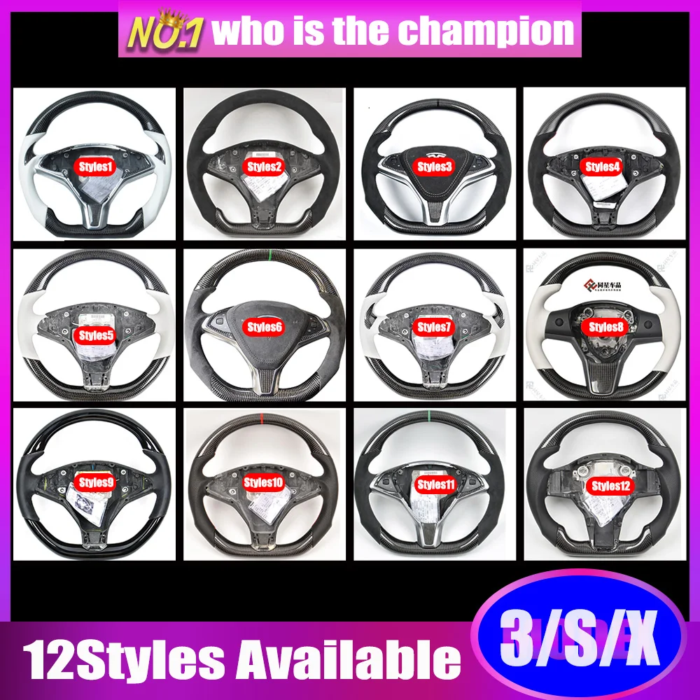 

Real Carbon Fiber Steering Wheel For Tesla Model 3 S X Custom Make Modification Car Sports Replacement Inerior Accessories
