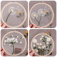 transparent plant embroidery kit for beginners with embroidery pattern easy embroidery set home decoration english manual