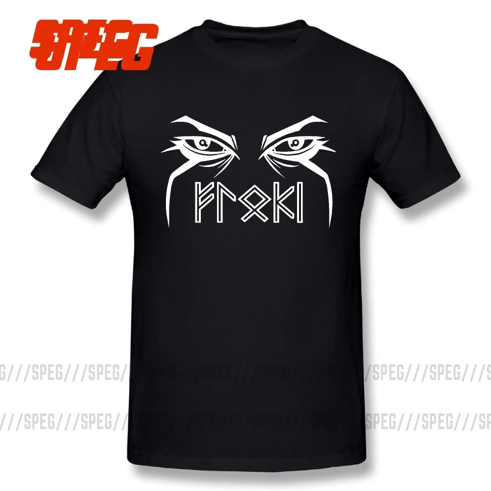 Футболки Осень Флоки Викинги языческих руны Valhalla для мужчин с вырезом лодочкой