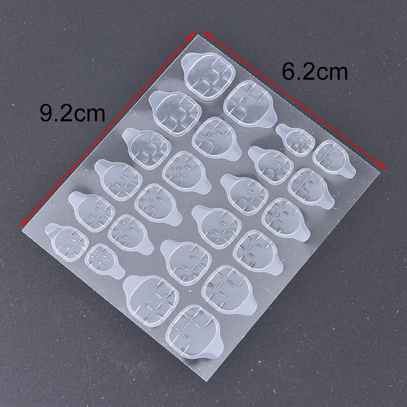 10 листов накладные ногти для ног Стикеры прозрачная Двухсторонняя клейкая