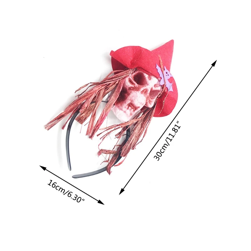 

652F Children Adult Halloween Witch Headband Ghost Festival Skull Hair Hoop Dance Happy Party Prop Headdress Hair Accessories