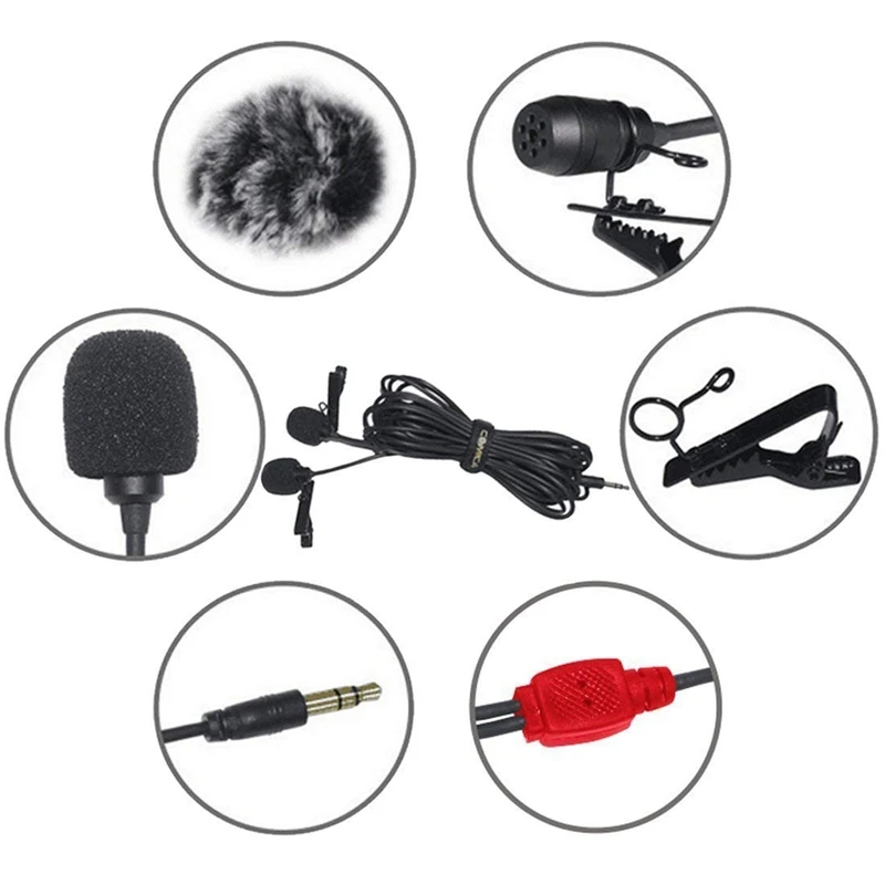 Петличный микрофон Comica с двумя головками всенаправленный конденсаторный на