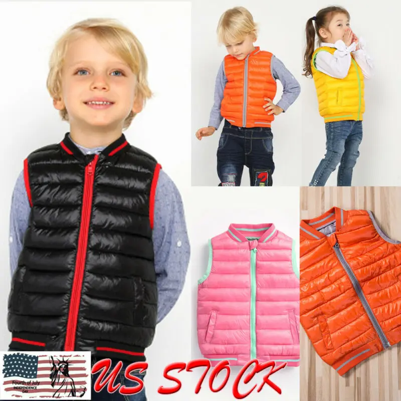 Зимняя теплая куртка для мальчиков и девочек стеганая на молнии спереди пуховая