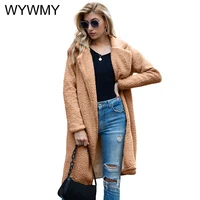 wywmy long trench coat for woman autumn winter warm tops cardigan women clothes 2020 plush windbreaker women outwear coat