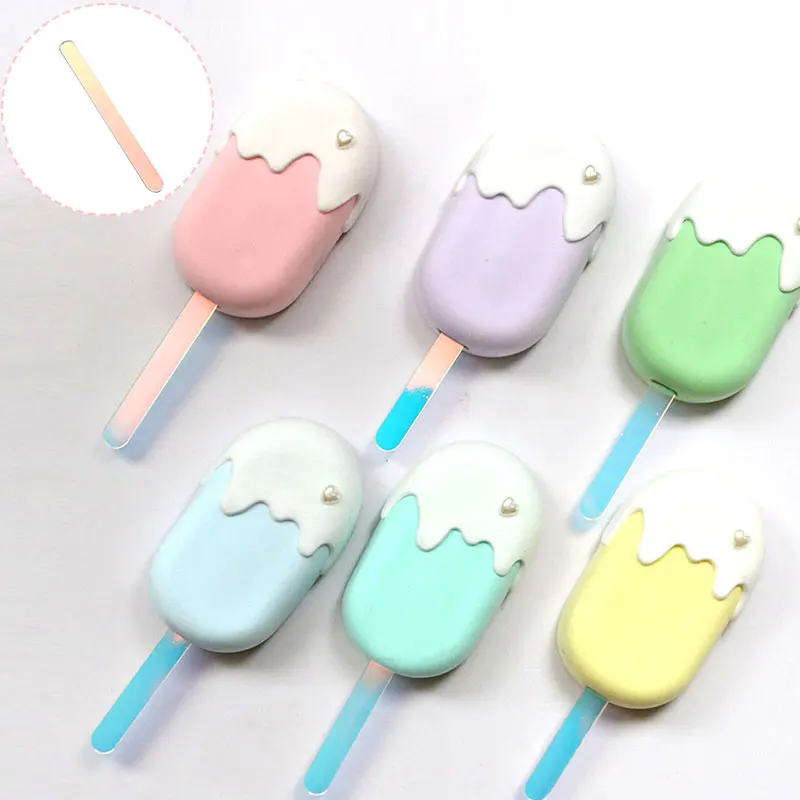 

1pcs Acrylic Ice Cream Sticks Glitter Popsicle DIY Sticks Mould Crafts Handmade Making For Kids Baby Shower Gift Cake Decoration