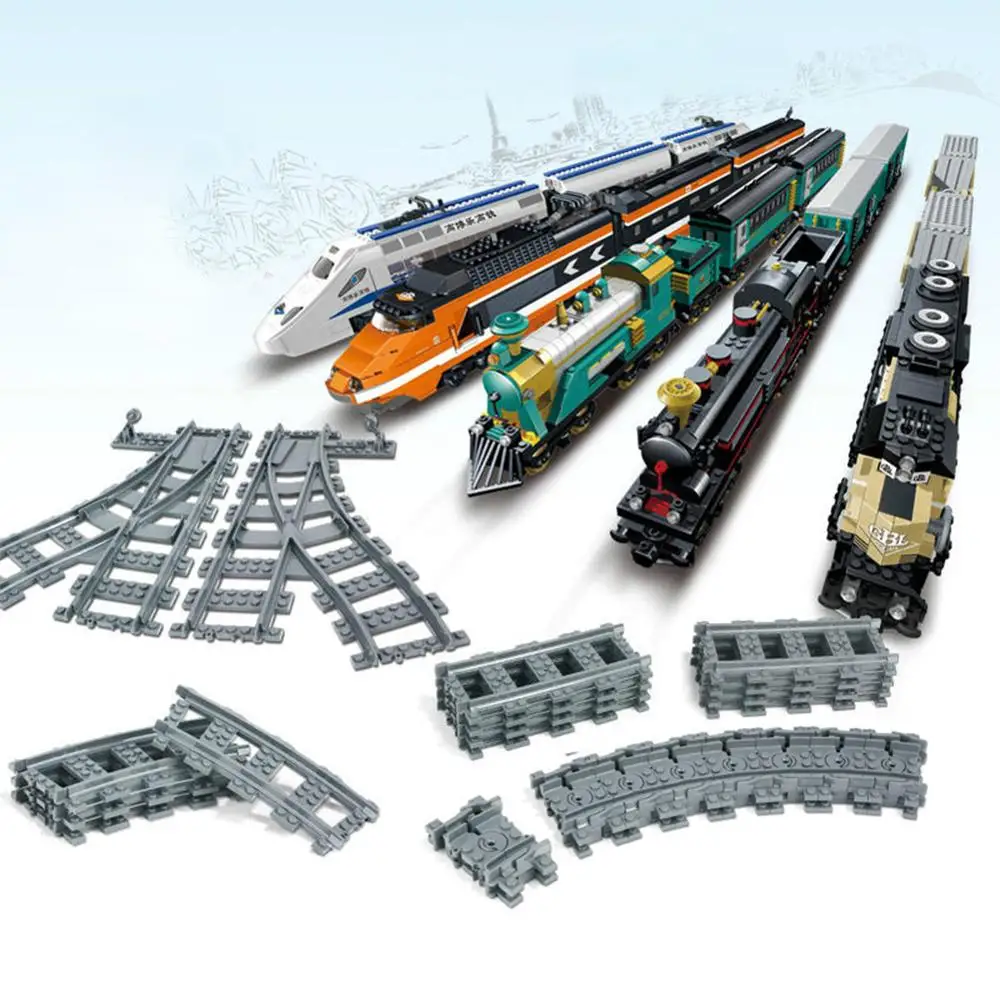 

10PCS Train Tracks Non-Powered Rail Straight Curved Rail Construction Toy Compatible With Most Electric Railcars Dropship