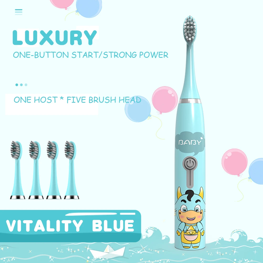 

Sonic Electric Toothbrush for Kids Kids 3 To 12 Years Old Cleaning Powered Waterproof Tooth Whitening brush with Toothbrush