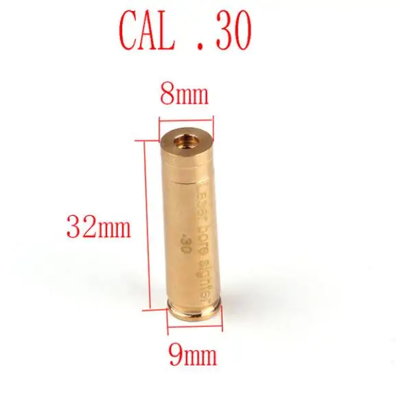 CAL.30 Тактический красный лазерный латунный Boresight CAL Картридж Диаметр Sighter картридж 8 мм 9 мм. 308 6,5X55. 223. 38 7,62X54 охотничий прицел - Цвет: CAL.30