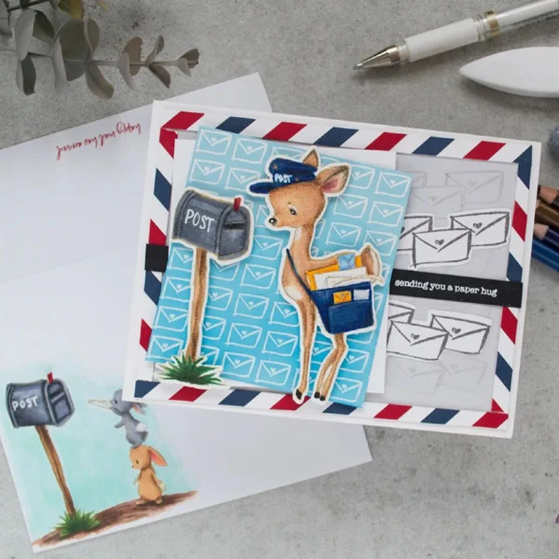 Прекрасный Postman кролик Ослик штампы и набор чистый штамп для DIY бумажные карточки