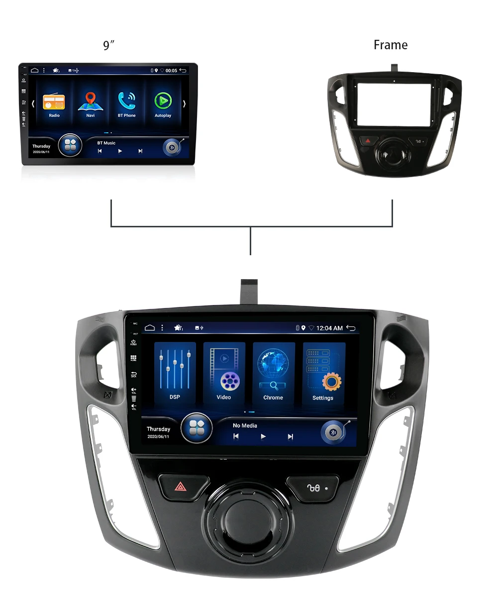Автомагнитола Bosion на Android 10 мультимедийный видеоплеер для Ford Focus 3 Mk 2011-2019 с