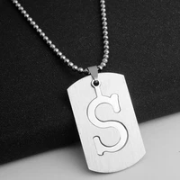 stainless steel 26 english alphabet s name sign necklace initial letter symbol detachable double layer text necklace jewelry