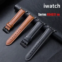 leather strap for apple watch band 44mm 40mm iwatch band 38mm 42mm genuine leather watchband for apple watch 6 5 4 3 se bracelet