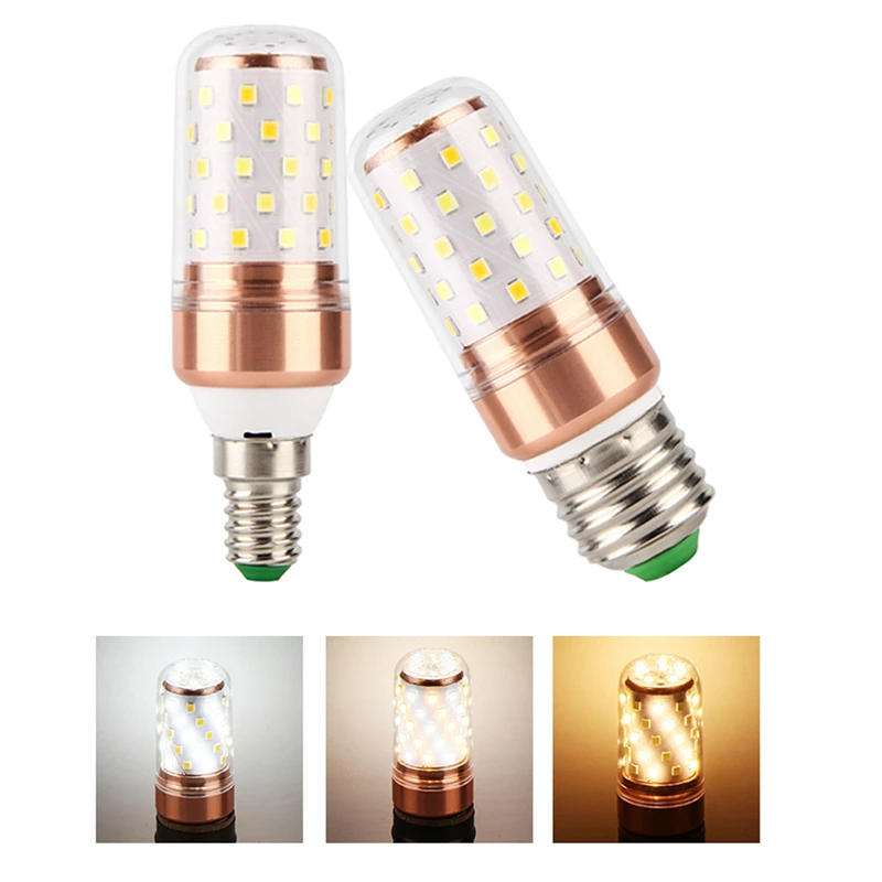 1 шт. светодиодная лампочка Кукуруза E27 E14 SMD 2835 12 Вт 16 220 В светодиодный светильник