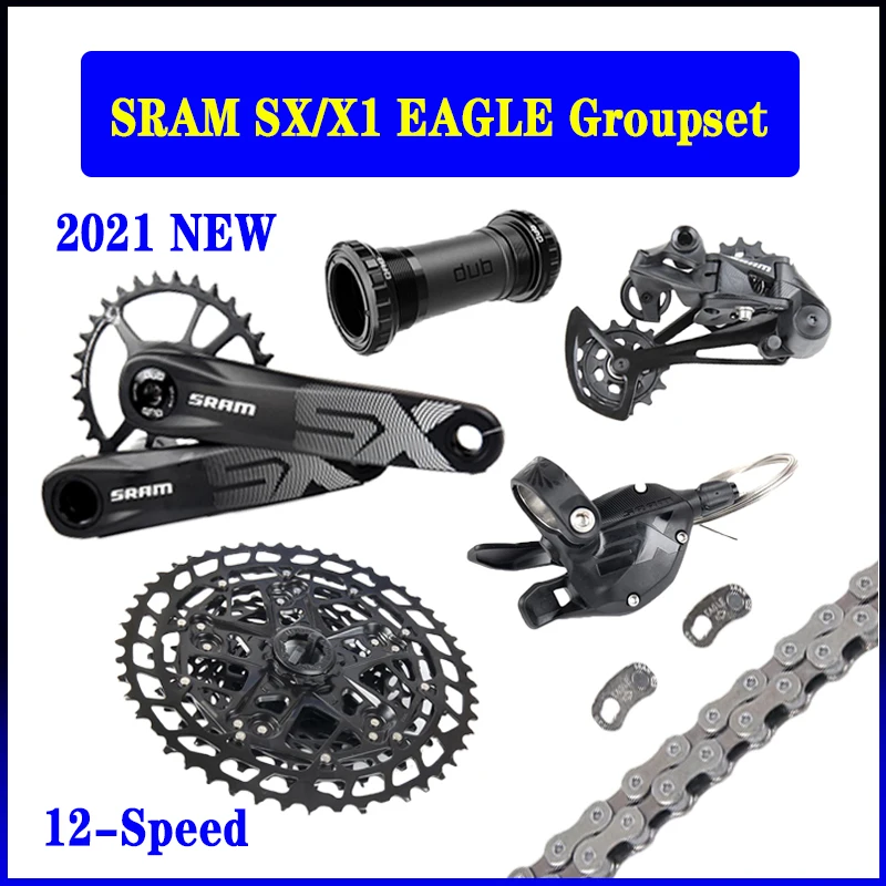 

2021 SRAM SX X1 1000 EAGLE 1x12 11-50T 12 speed Groupset Kit DUB Trigger Shifter Derailleur Chain Crankset with PG1210 Cassette
