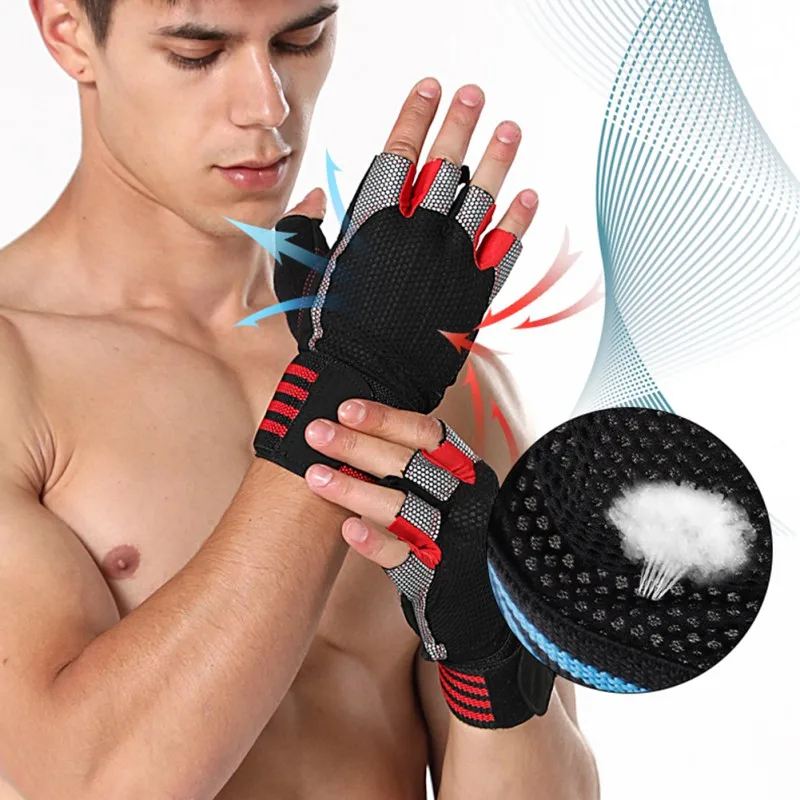 

2021 Fitness Gym Gloves Weightlifting Training Gloves Women Men Body Building Gymnastics Grips Exercise Hand Palm Protector