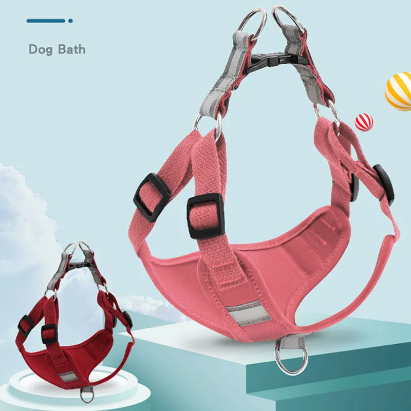 

Dog Harness Leash Accessories Adjustable Vest Harnesses Dogs Walking Chain Anti-Strike Small And Medium-Sized Pet French Bulldog