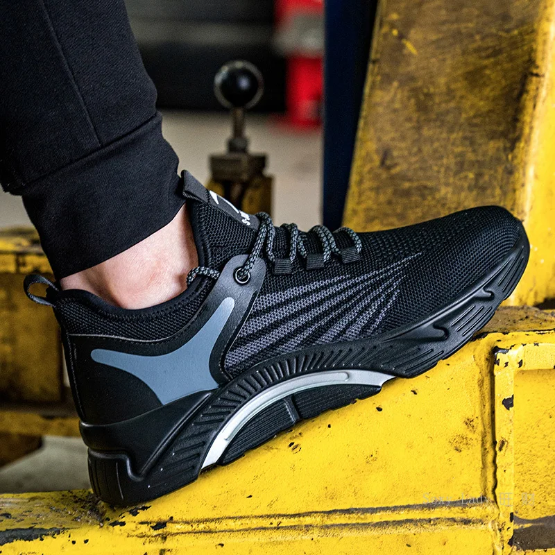 

2021 Indestructible Shoes Men Safety Work Shoes with Steel Toe Anti-Puncture Boots Lightweight Breathable Sneakers
