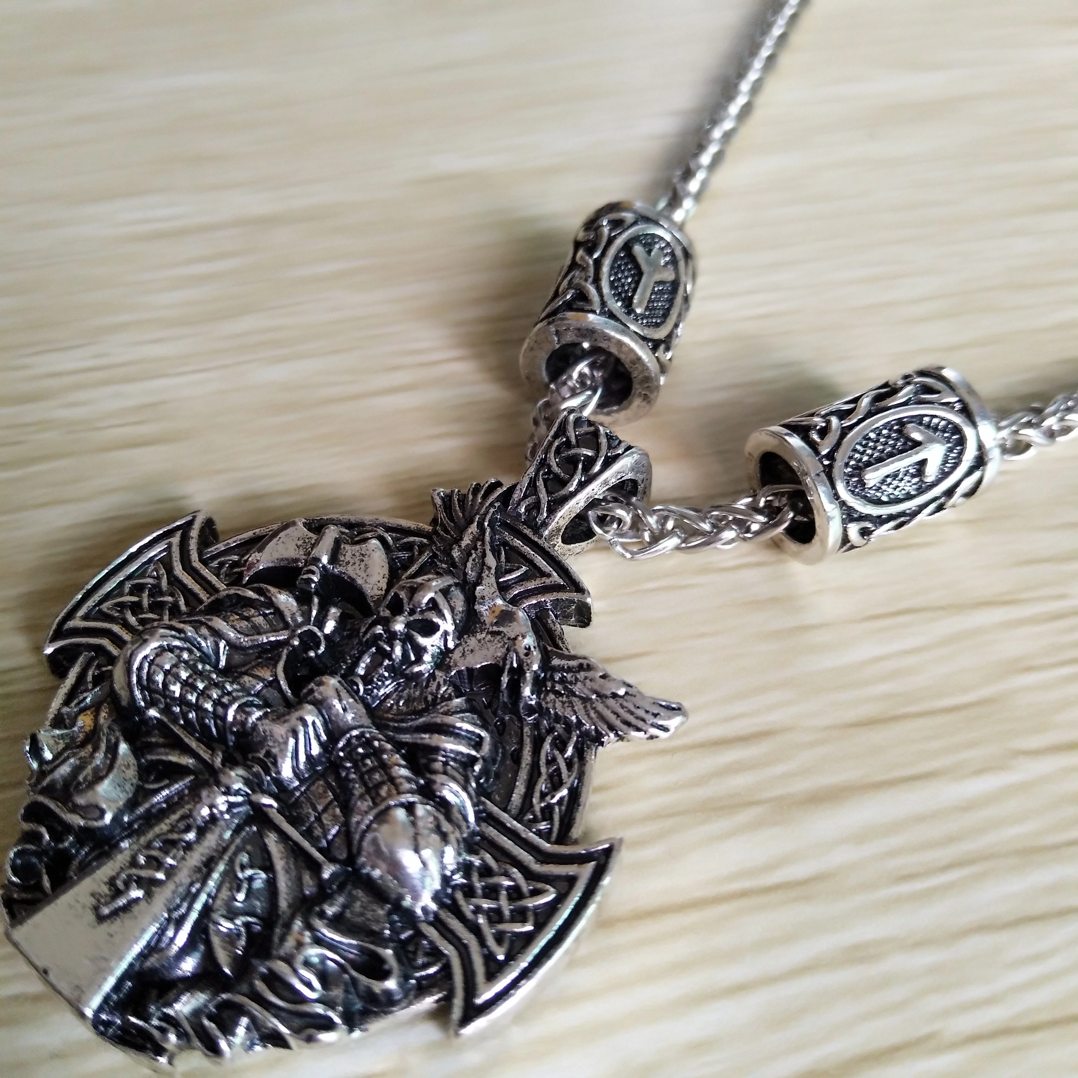 

Norse Odin Symbol Runic Runes Beads Helena Rosova Pendant Viking Necklace Amulet Talisman For Victory Protection Jewelery