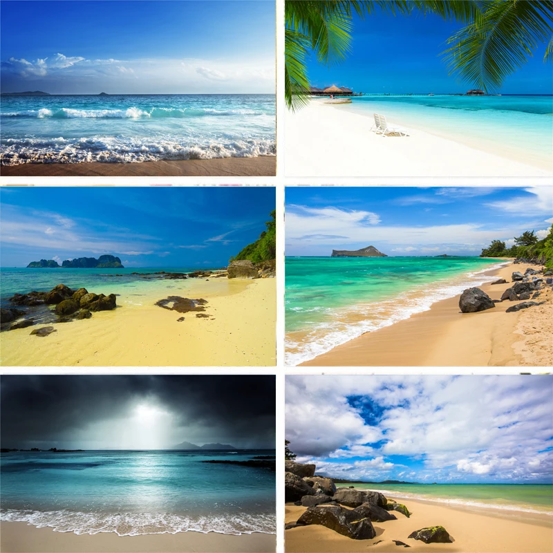 Виниловый фон для фотосъемки с изображением тропического летнего моря пляжа