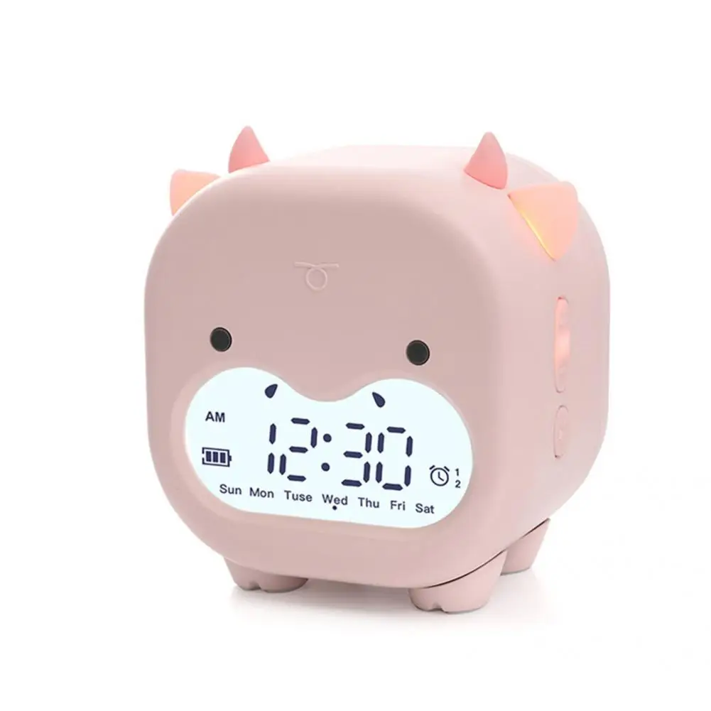 

Portable Fashion Energy Saving Cow Shape Electronic Clock Desk Decor Table Clock USB Powered for Kids Room