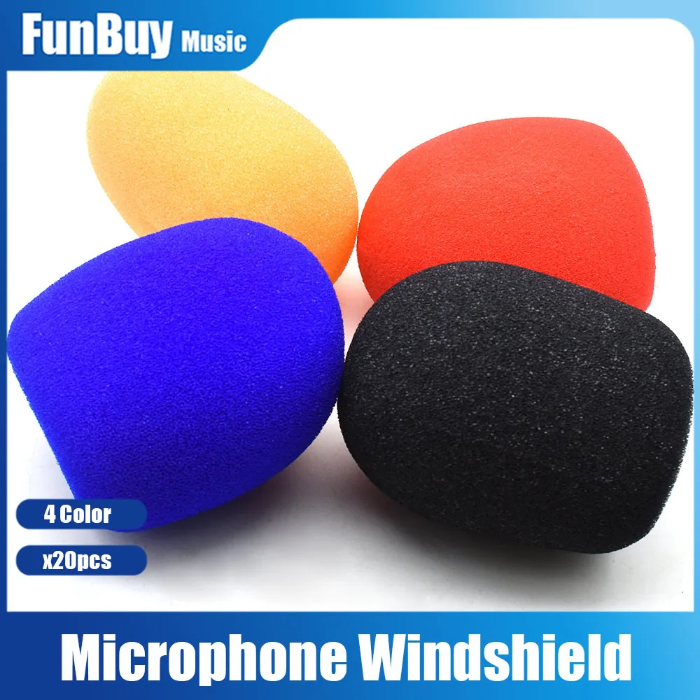 

20pcs Colorful Wireless Handheld Stage Microphone Mic Cover Karaoke DJ Microfone Sponge Pop Filter Windscreen Foam Wind Shield