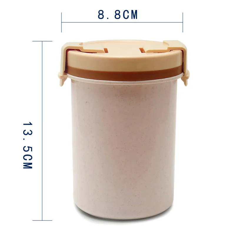 600 мл пшеничная соломенная суповая чашка пластиковая пряжка герметичный Ланч