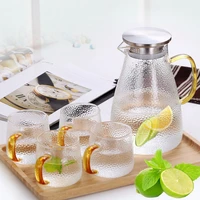 household large capacity glass teapot with 304 stainless steel lid cold water juice jug explosion proof coffee tea kettle set