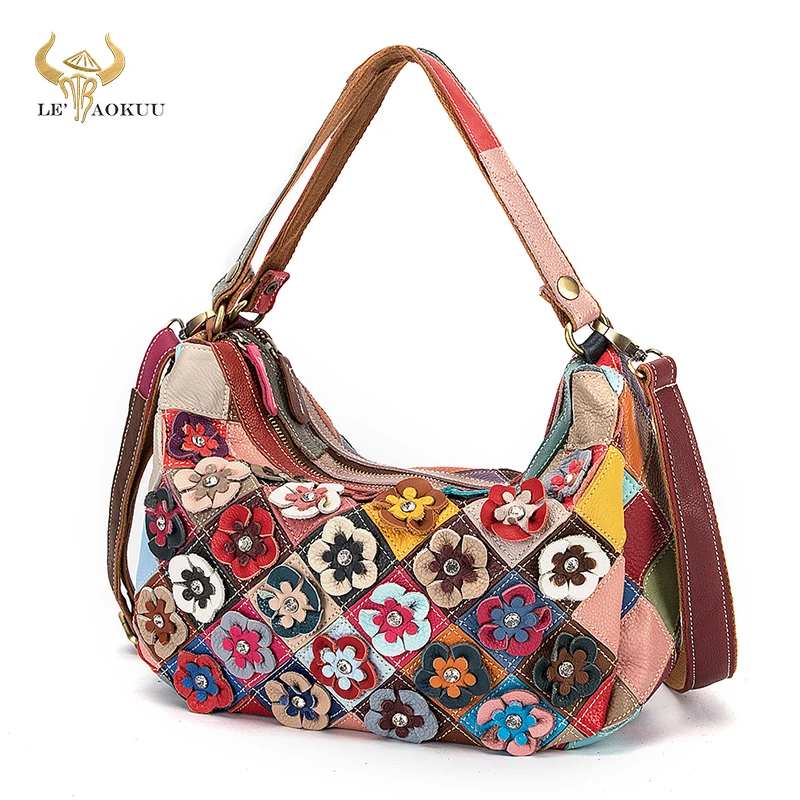 New Multi-Color Quality Leather Luxury Brand Ladies Patchwork Shopper Handbag Shoulder bag Women Designer Female Tote bag 293