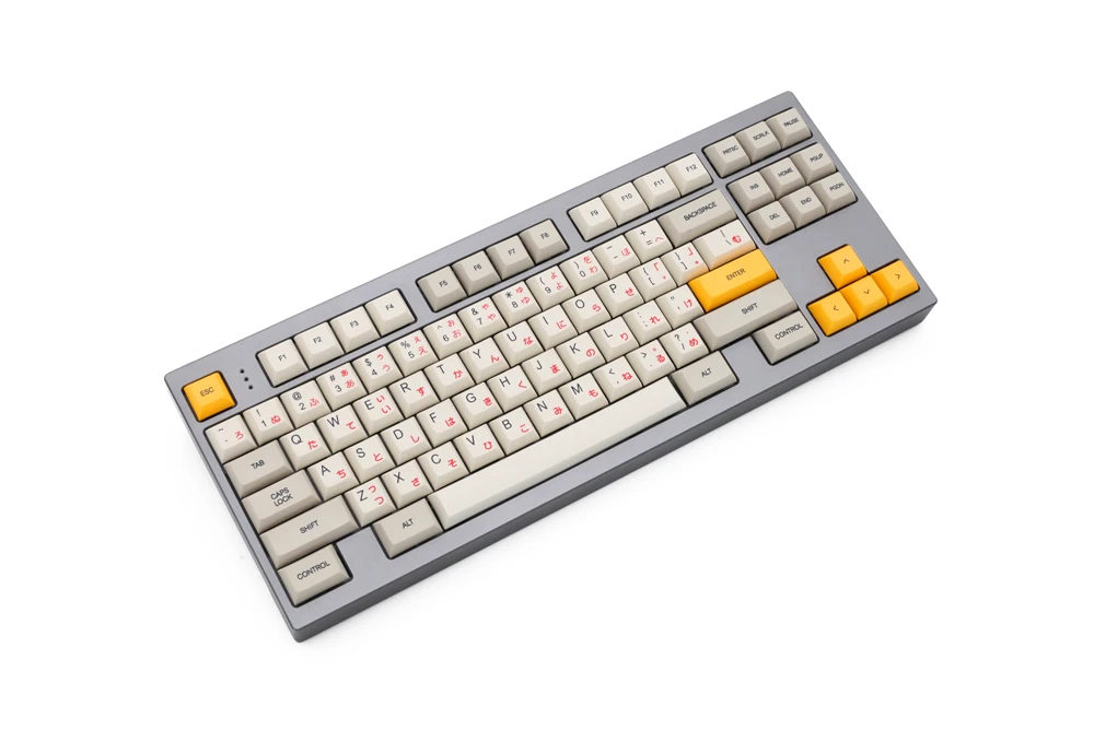 Набор ключей dsa profile Dye Sub 1980 ретро клавиатура из ПБТ пластика бежевая серая желтая