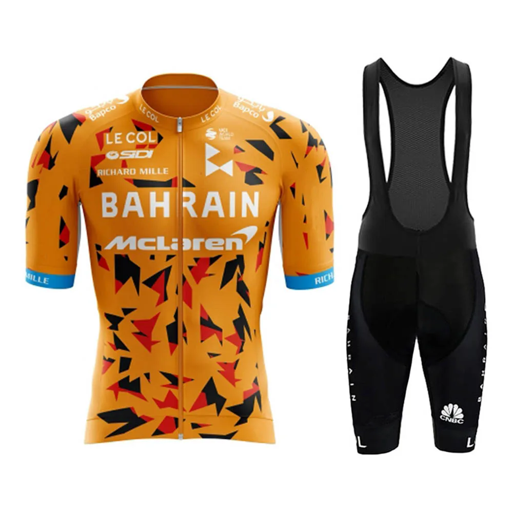 

Bahrain Racing Bike Jersey Suit Men Summer Short Sleeve Cycling Shirts Kit Maillot Dresses Set Cycle Aero Ciclismo Pro Team Uci