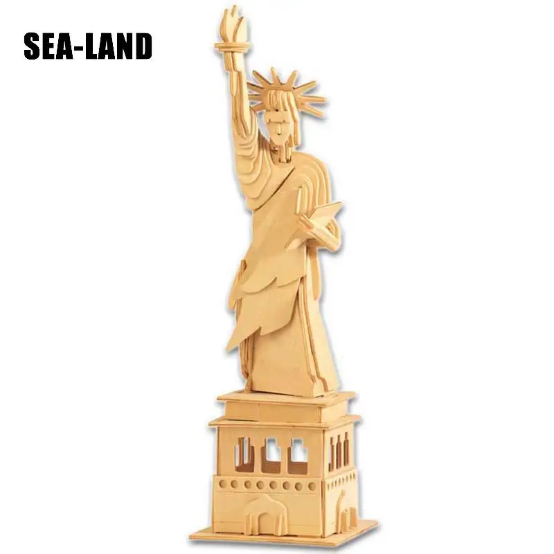 Детские игрушки деревянные 3D головоломки для детей Статуя Свободы Монтессори
