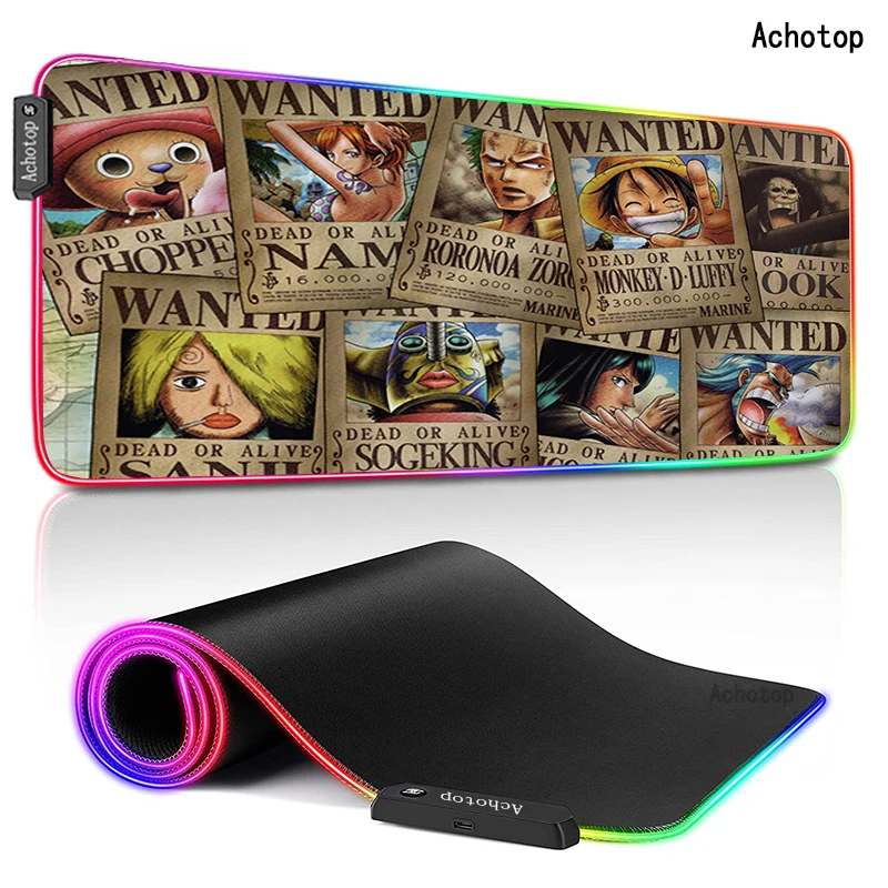 

900x400 мм RGB крутой коврик для мыши Аниме Коврик для мыши XL пользовательский моющийся большой блокирующий край коврик для мыши светодиодный ко...