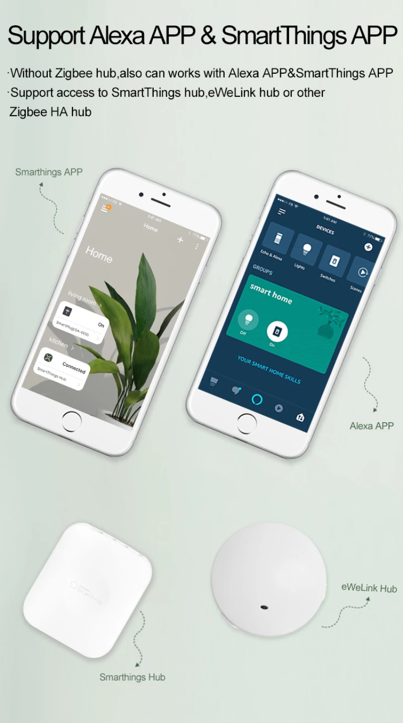 

EWelink ZigBee Smart Plug Socket Mini Switch For Alexa Samsung SmartThings Support Echo Device Voice Control Smart Home 10A UK