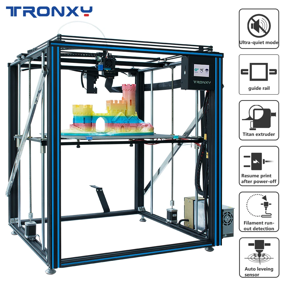 Модернизированный 3D принтер Tronxy X5SA-500 Pro линейная направляющая Полноцветный