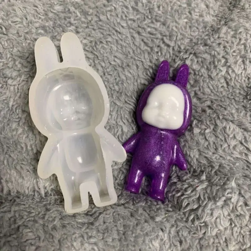 

Silicone Sleep Doll Epoxy Resin Molds Cute Beanies Doll Non-Stick Chocolate Jelly Baking Mold Resin Casting Mold Tools