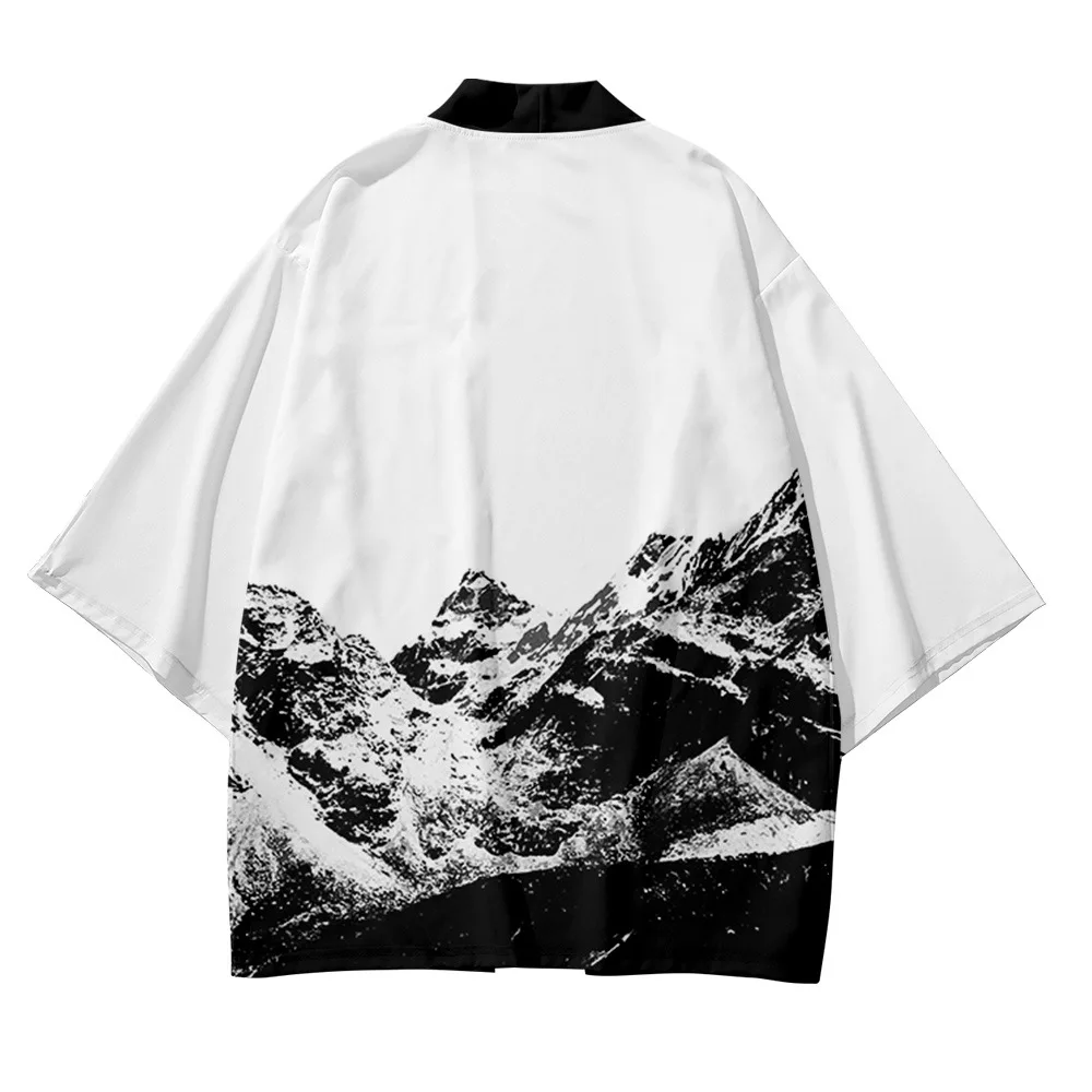 Рубашка-кимоно мужская свободного покроя с рукавом 3/4 и 3D-принтом |