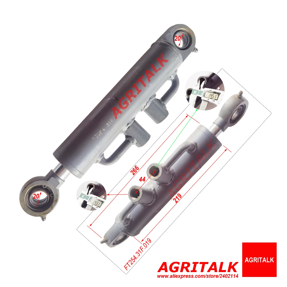 

Steering cylinder for Lovol TE254 series tractor, part number: FT254.31F.019