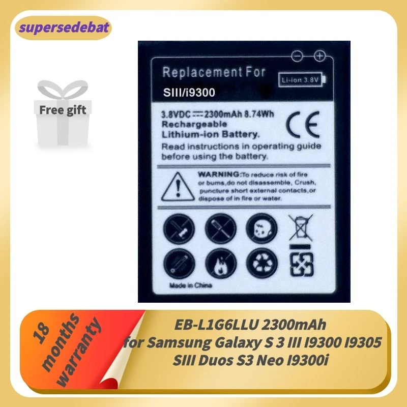 

Supersedebat EB-L1G6LLU Accumulator for Samsung Galaxy S 3 I9300 I9305 SIII Duos S3 Neo I9300i Battery for Samsung S3 Bateria