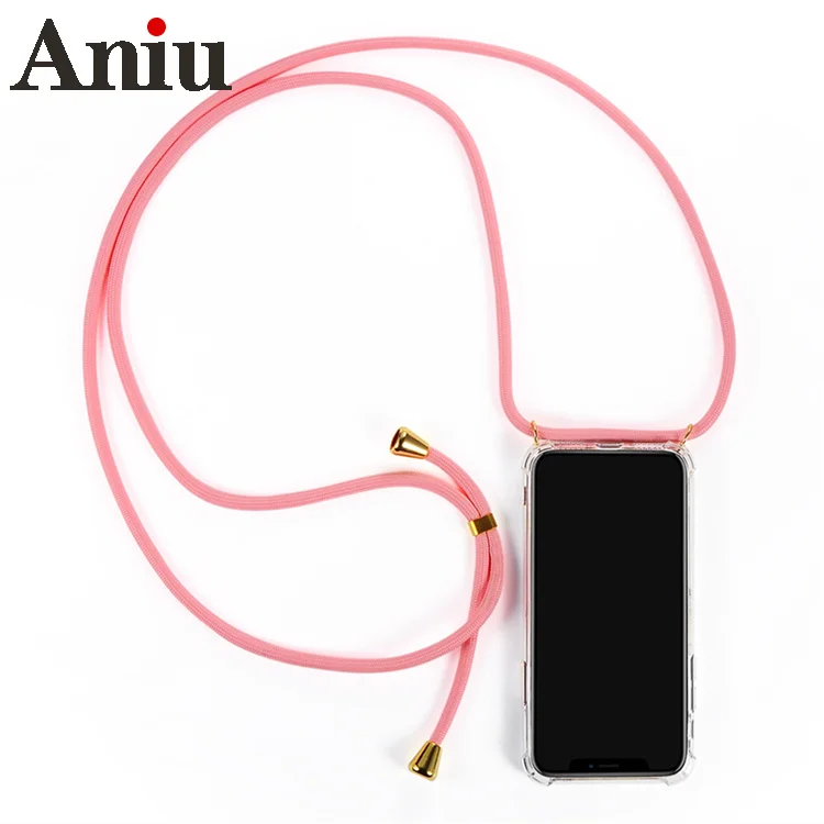

Strap Cord Chain Phone Tape Necklace Lanyard Mobile Phone Case for Carry Cover Case to Hang For iPhone XS Max XR X 11 8 6s Plus