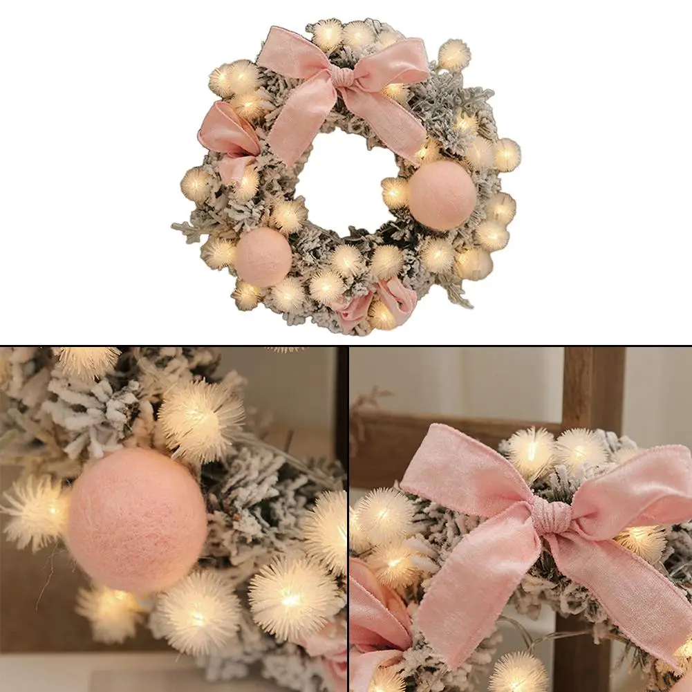 30 см настенный Рождественский венок освещение для рождества вечерние гирлянда