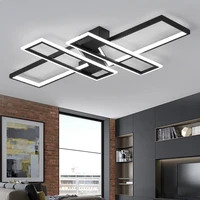 nordic led chandelier lighting fixtures for living room bedroom kitchen home decor with remote control black lustre ceiling lamp