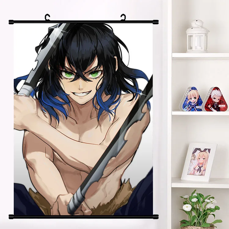C Аниме демон убийца: Kimetsu no Yaiba Uzui Tengen Rengoku Shinjurou Obanai настенный свиток плакат Настенные подвесные плакаты домашний декор - Цвет: C