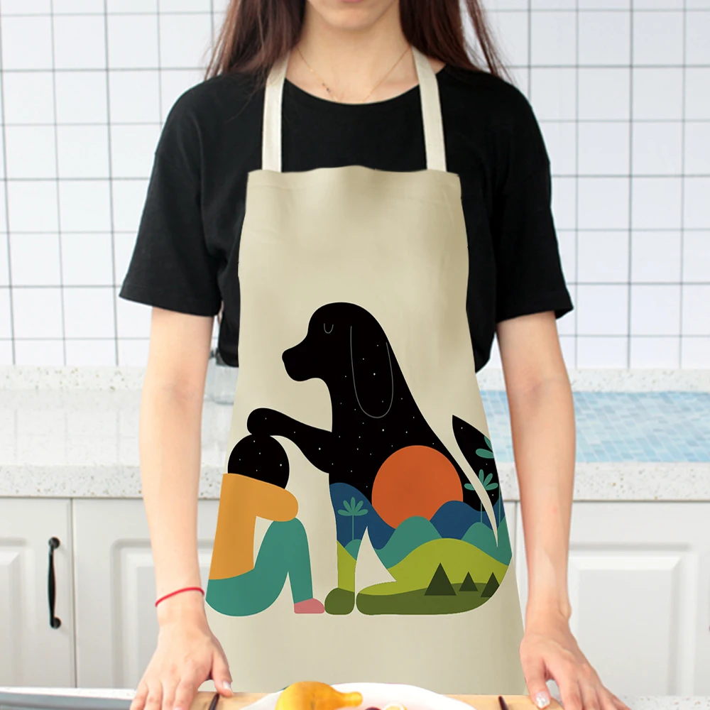 FYMX Kitchen Apron Cartoon Characters And Animals Play Games Parent-child Party Cooking Baking Supplies | Дом и сад