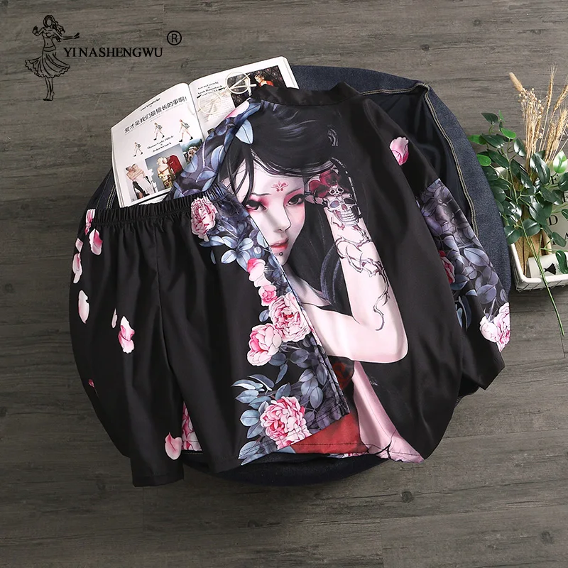 Yukata/женское и мужское традиционное японское кимоно топ штаны кардиган мужская