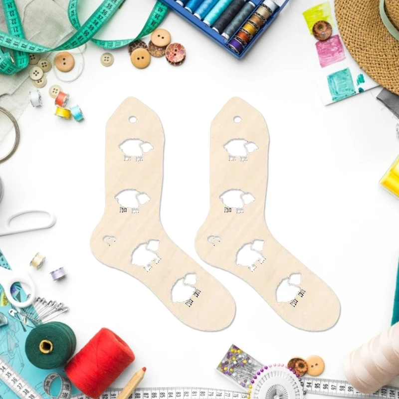 

2 Pcs Wooden Stocking Blockers Socks Display Template Stretchers Hand Knitting Sock Forms Home Weave Yarn Crafts Tools