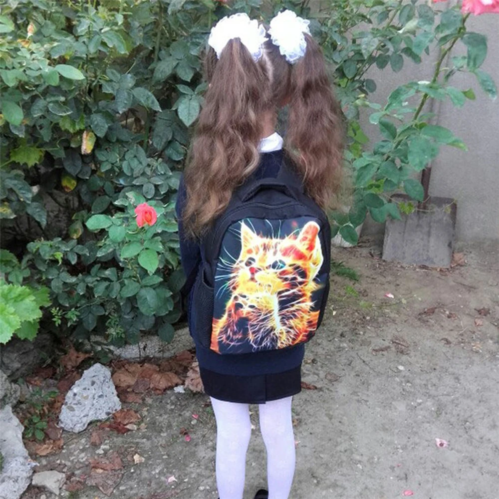 

LALIN Cartoon Black African American Girl Boys Print School Backpack Kids Cute Magic Book Bags 12inch Schoolbag Mochila Escolar