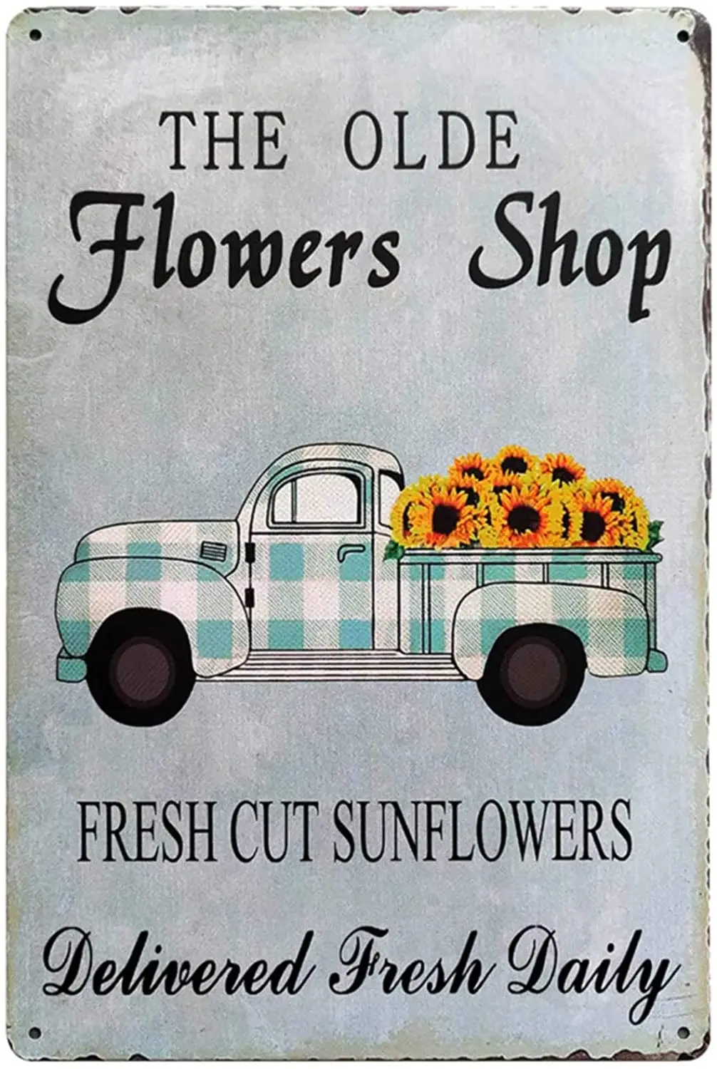 

Магазин цветов Olde, Подсолнух, грузовик, винтажный жестяной барный знак, деревенский дом, домашний декор для гостиной, спальни, Декор