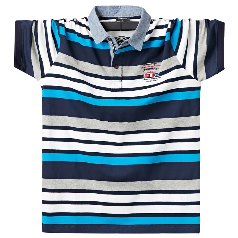 Мужская хлопковая рубашка поло с воротником стойкой и коротким рукавом|Поло| |