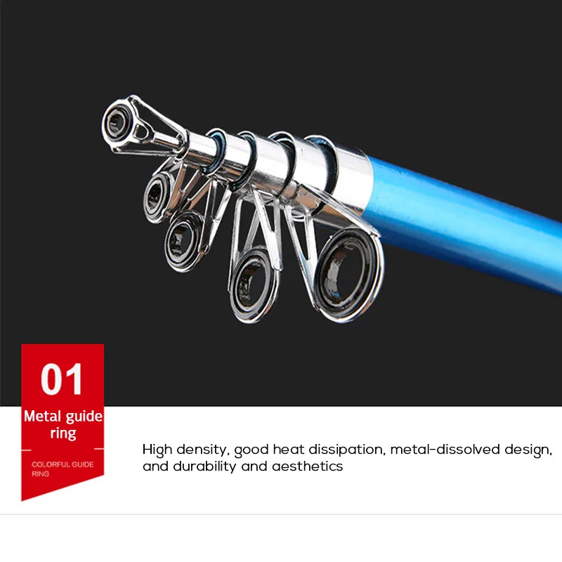 2 1 м телескопическая удочка комбинированный комплект рыболовного колеса